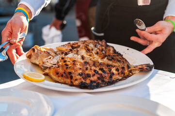 Grilled turbot, culinary