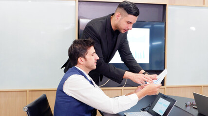 Executive meeting marketing plan in business.