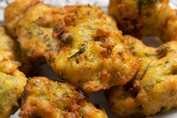 Close-up of a plate of fried cauliflower the Egyptian way