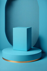 Podium for product advertisement or restaurant menus minimalist design Generative AI