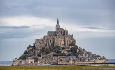 Mont Saint Michel, a small rocky island in Normandy, France