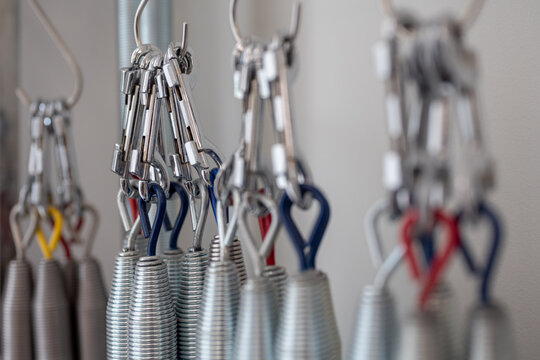 Springs of pilates reformer in studio
