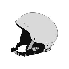 Black and white sketch of a cover and head protector with a transparent background