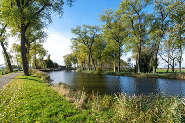 Fototapeta na wymiar Damsche Vaart river outside the town of Sluis