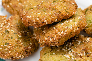 Egyptian falafel, with sesame, fried in oil