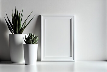 Empty picture frame with copy space for quotes, products, photos Generative AI