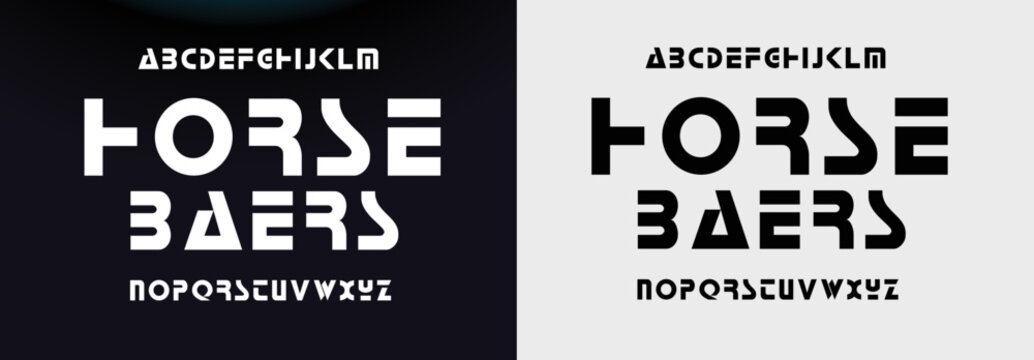 HORSE BAERS Modern Bold Font. Regular Italic Number Typography urban style alphabet fonts for fashion, sport, technology, digital, movie, logo design, vector illustration