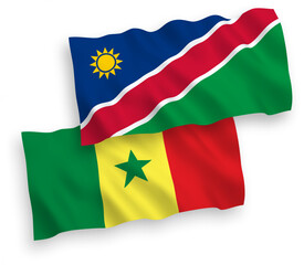 Flags of Republic of Senegal and Republic of Namibia on a white background