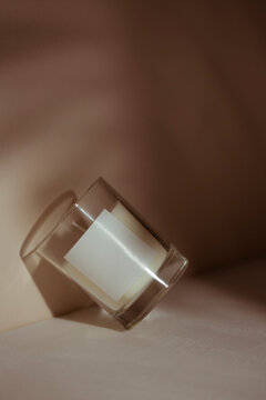 Handmade candle in the composition
