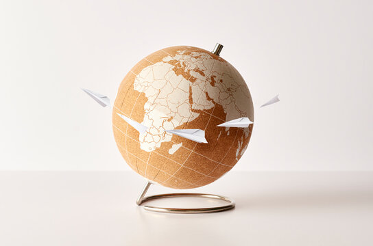 Fototapeta Planet earth globe in paperboard