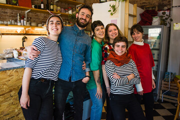 Coffee shop staff group photo