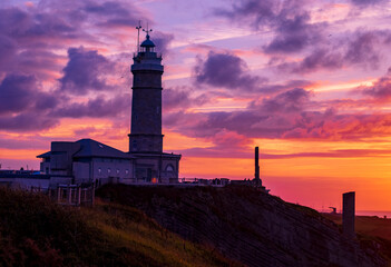 Fototapeta na wymiar Cabo Mayor lighthouse at sunset