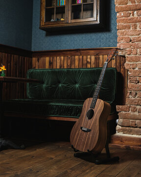 Guitars  in vintage interior. 
