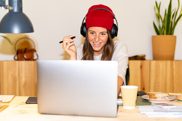 young woman working at office 