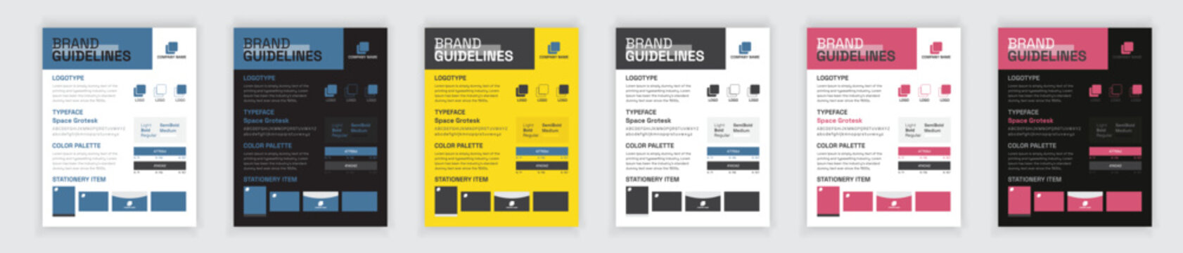 Brand Manual Templates, DIN A3 Brand Guidelines Poster Layout Set, Brand Guidelines
