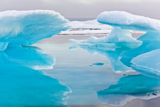 Mixed pack ice in Barrow Strait, Qikiqtaaluk Region, Nunavut, Canada.