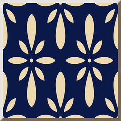 Antique square tile botanic garden vintage pattern flower kaleidoscope