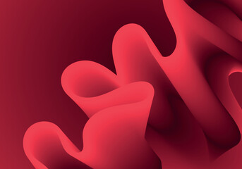 Red fluid wave. Duotone geometric compositions with gradient 3d flow shape. Innovation mode vector