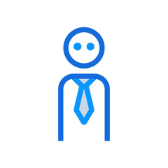 Employee business icon with blue duotone style. Corporate, currency, database, development, discover, document, e commerce. Vector illustration
