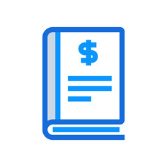 Fototapeta premium Ledger business icon with blue duotone style. Digital, bank, block, banking, bitcoin, commerce, blockchain. Vector illustration