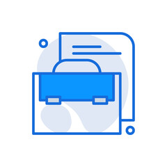 Business Case business icon with blue duotone style. Suitcase, luggage, brief, object, baggage, accessory, linear. Vector illustration