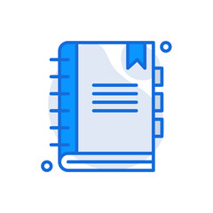 Addres Book business icon with blue duotone style. Contact, logo, element, sign, telephone, isolated, list. Vector illustration