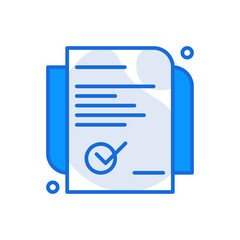 Contract business icon with blue duotone style. Agreement, paper, sign, signature, isolated, design, deal. Vector illustration