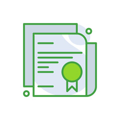 Licence business icon with green duotone style. Sign, identity, id, illustration, outline, identification, photo. Vector illustration