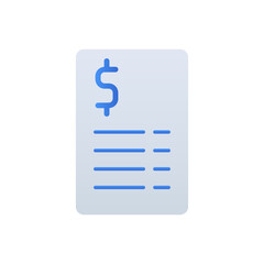 Pricelist business icon with blue duotone style. Purchase, paper, document, bill, invoice, finance, file. Vector illustration