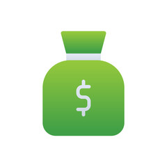 Money business icon with green duotone style. Cash, payment, finance, dollar, currency, bank, sign. Vector illustration