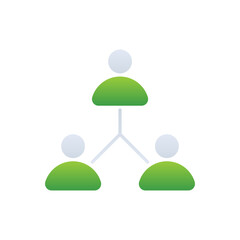 Connection business icon with green duotone style. Community, team, share, networking, isolated, link, data. Vector illustration