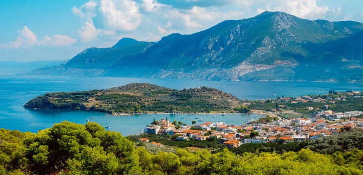 panoramic view of Palaia Epidavros, Greece