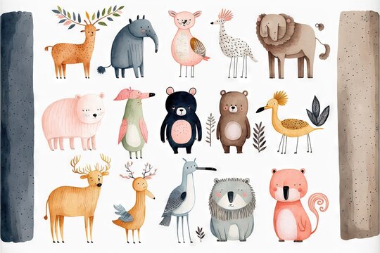  a bunch of animals that are on a white surface with a white background and a black border with a white border and a black border with a white border with a black border with a.