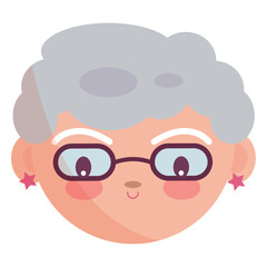 Isolated happy grandmother nanny cartoon avatar Vector