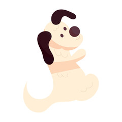 Isolated cute dog cartoon character Vector