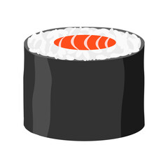 sushi roll asian food flat icon vector illustration
