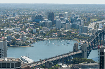 Fototapeta premium Cityscape of Sydney. Urban Skyline. Harbour and Skyscraper. Australia