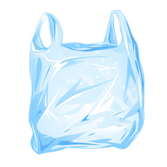 One empty plastic bag with handles, isolated