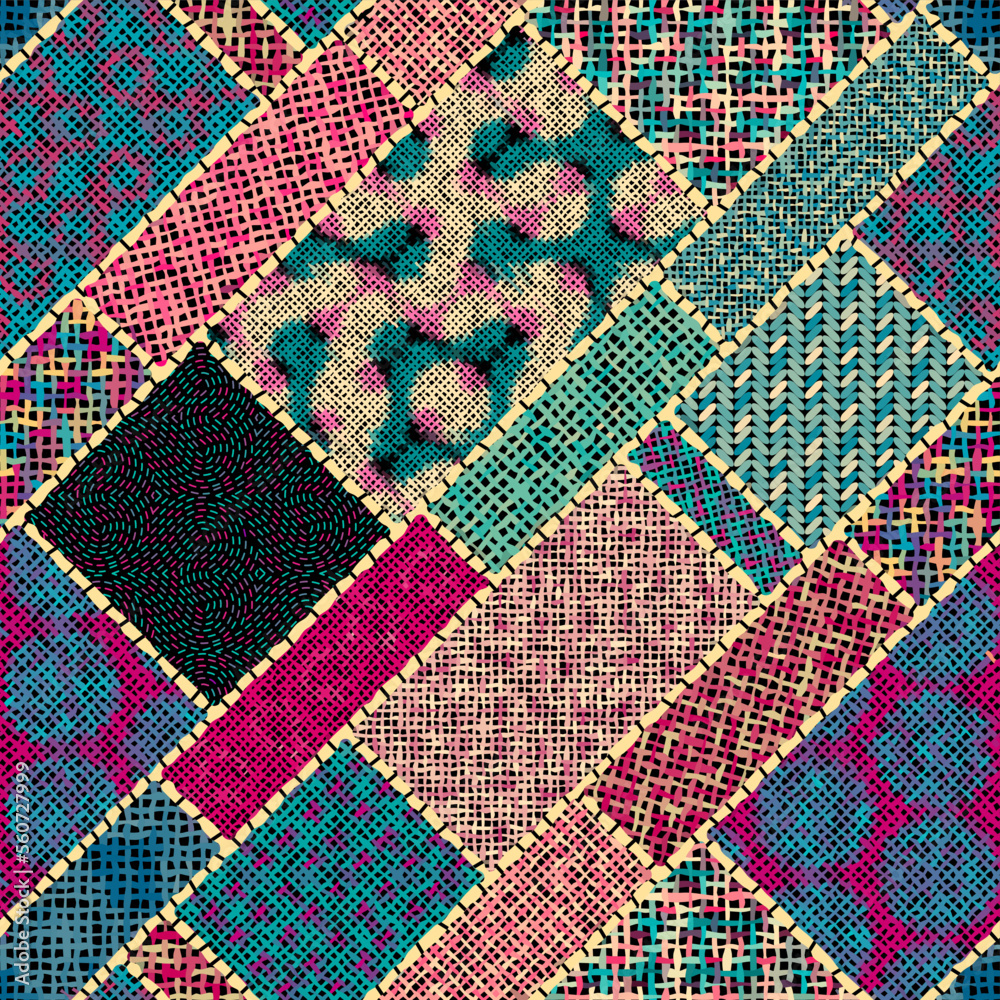 Poster Imitation of a texture of rough canvas. Seamless pattern.