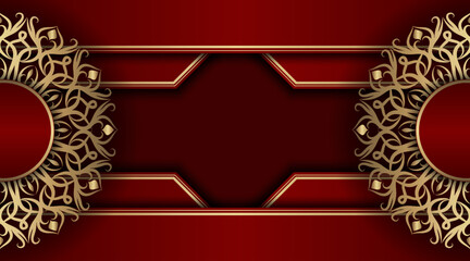 Red background with golden mandala ornament