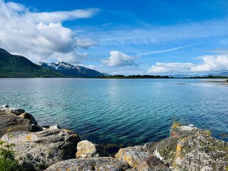 Azure transparent sea water, natural blue sea background