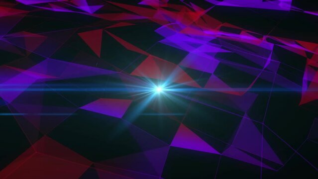 Animation of glowing light over abstract purple and pink pattern