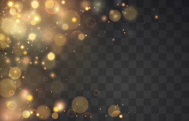 Soft blurred bokeh and lights isolated on png background. Festive luminous background. Vector glowing bokeh lights concept isolated on transparent background © Leonid