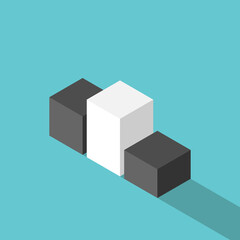 Isometric winners podium. First place, challenge, success, victory, achievement, opportunity, unique top level, career and ambition concept. Flat design. EPS 8 vector illustration, no transparency