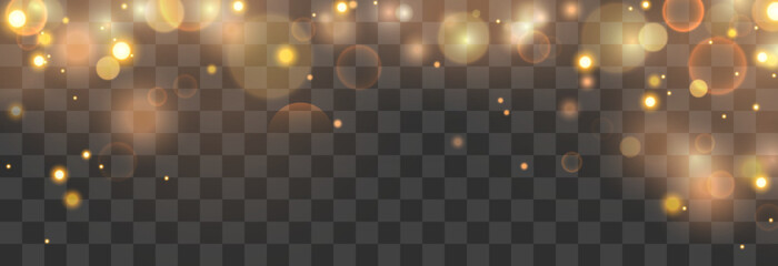 Soft blurred bokeh and lights isolated on png background. Festive luminous background. Vector glowing bokeh lights concept isolated on transparent background © Leonid