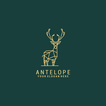 Antelope logo design icon vector © SuryoMono