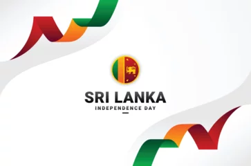 Foto op Aluminium Sri Lanka Independence Day Background With Elegant Ribbon © Yeay Dsgn