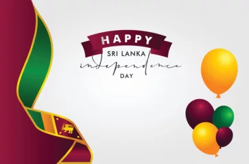 Foto op Aluminium Sri Lanka Independence Day Background With Elegant Ribbon © Yeay Dsgn