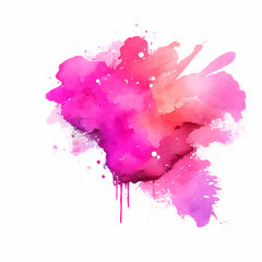 Pink Watercolor Paint Splash Isolated