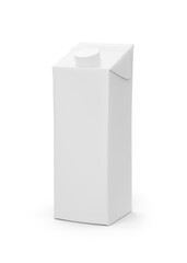 Square white blank package with angled top